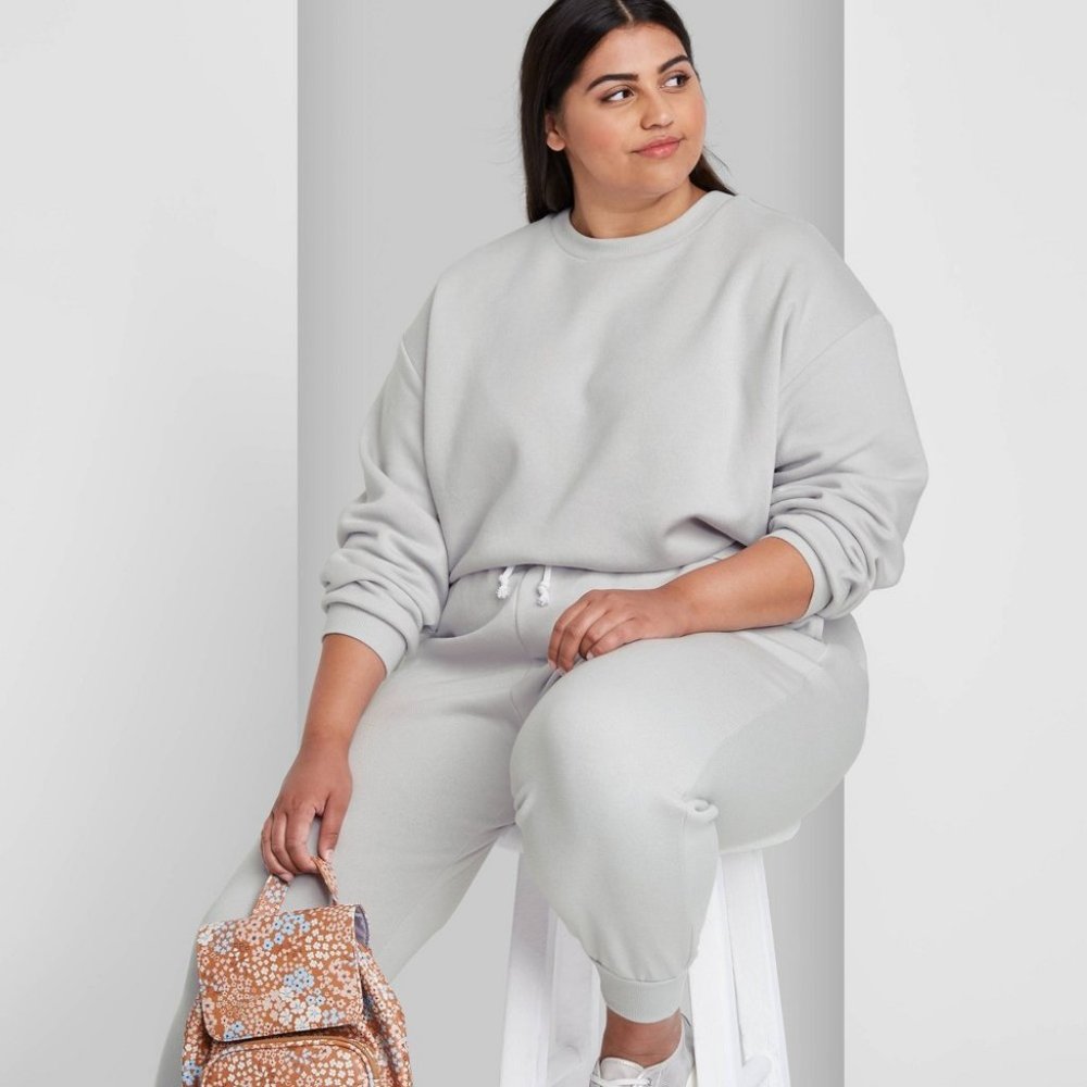 Wild Fable - Women's Plus Size Cropped Light Gray Sweatshirt - Size 3X